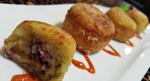 Rellenos de yuca y amarillo con prosciutto. (Foto/Suministrada)