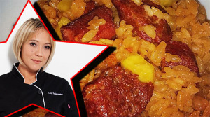Arroz con longaniza de pollo y amarillitos. (Foto/Suministrada)